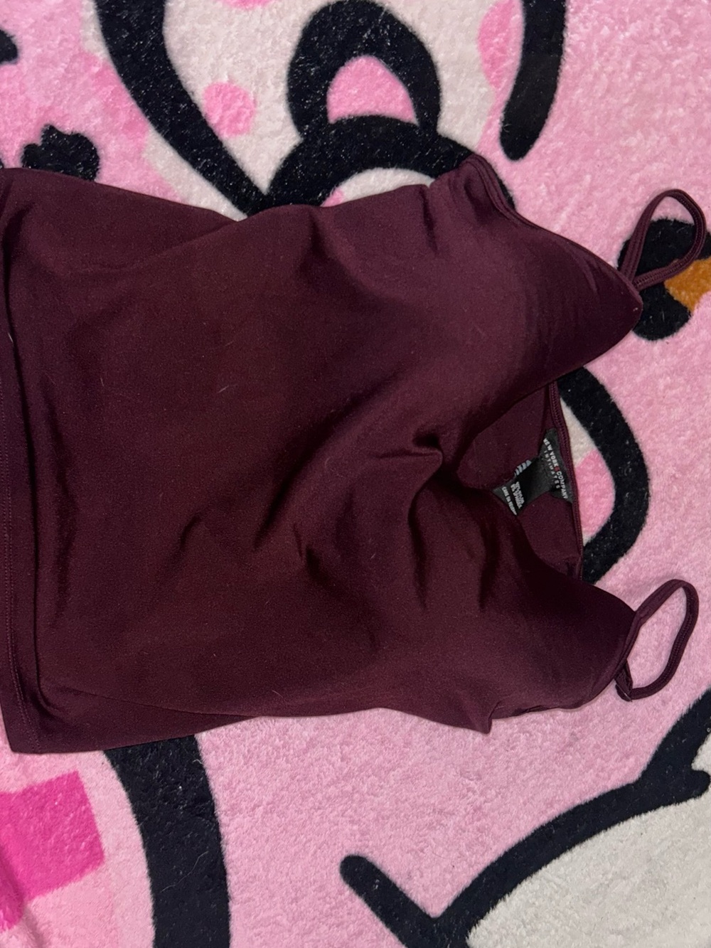 New York & Company Burgundy V-Neck Spaghetti Strap Cami